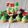 Gyufise 24Pcs Christmas Cupcake Toppers Xmas Santa Claus Tree Sock Hat Snowflake Cupcake Picks for Winter Merry Xmas Theme New Year Holiday Baby Shower Christmas Party Supplies view 4