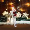 Electric Santa Climbing Ladder to Christmas Tree, Creative Santa Claus on Ladder/Rope with Music for Christmas Decorations Xmas Gift (White Ladder) view 3
