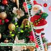Electric Santa Climbing Ladder to Christmas Tree, Creative Santa Claus on Ladder/Rope with Music for Christmas Decorations Xmas Gift (White Ladder) view 4
