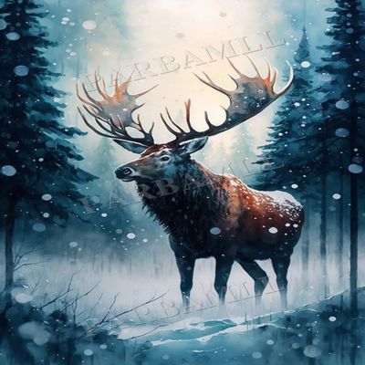 1000 Piece Adult Puzzle, Snowy Mountain Elk, Puzzle Educational Gift, Room Decor or Cafe Decor Exercise Willpower Relaxation or Gifts for Friends