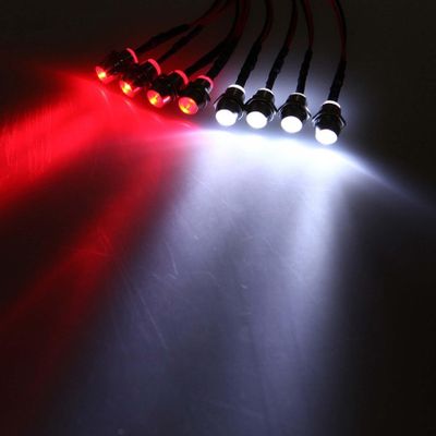 BOLIDORC 2 Pack RC Car 8 LED Light Kit, Headlight Taillight for 1/10 1/8 RC Models Scx10 D90 TRX4 RC Car Truck Lighting (Red & White)