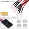 BOLIDORC 2 Pack RC Car 8 LED Light Kit, Headlight Taillight for 1/10 1/8 RC Models Scx10 D90 TRX4 RC Car Truck Lighting (Red & White) view 2