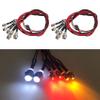BOLIDORC 2 Pack RC Car 6 LED Light Kit, White Headlight Red Taillight Yellow Turn Signal Light for 1/10 1/8 RC Models TRX4 D90 SCX10 RC Car Truck Lighting (Red, White & Yellow) view 1