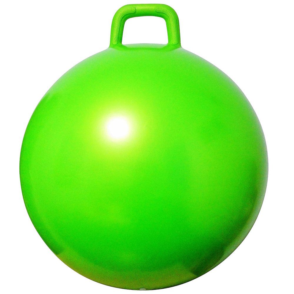 AppleRound 28in/70cm Green Hopper Ball with Pump: Age 13+, Kangaroo Bouncer, Bouncy Ball with Handle, Indoor/Outdoor Exercise Equipment