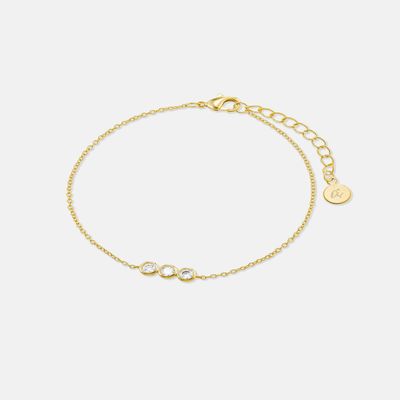 30th Birthday Gifts for Women 3 Crystal Bracelet 30th Birthday Bracelet 3 Decades Thirty Year Old Birthday Gift Thirtieth 30 Year Old Birthday Gifts 14k Gold