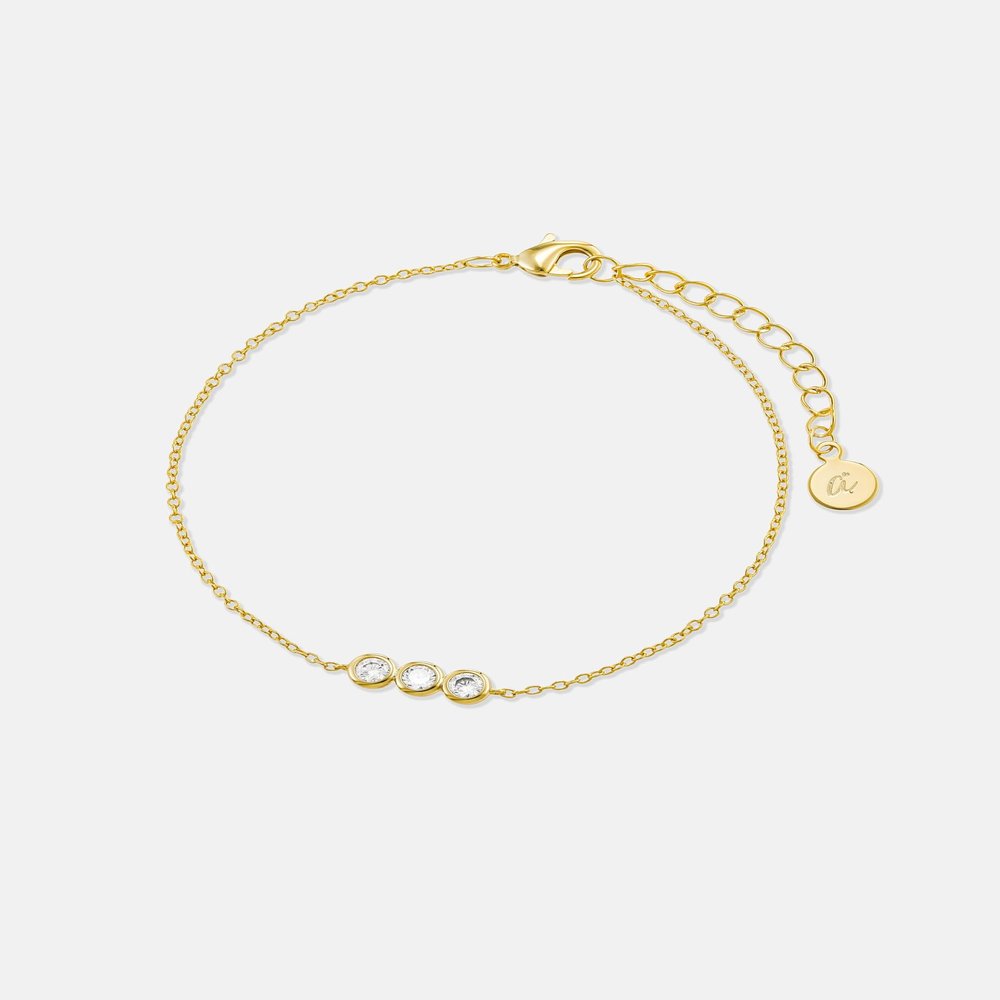 30th Birthday Gifts for Women 3 Crystal Bracelet 30th Birthday Bracelet 3 Decades Thirty Year Old Birthday Gift Thirtieth 30 Year Old Birthday Gifts 14k Gold