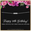 30th Birthday Gifts for Women  3 Crystal Bracelet 30th Birthday Bracelet  3 Decades  Thirty Year Old Birthday Gift  Thirtieth 30 Year Old Birthday Gifts Silver view 1