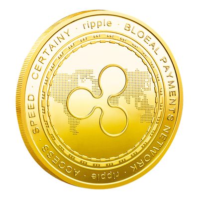 1Pcs Ripple Coin, Ripple Commemorative Coin 24K Gold Plated, 3mm XRP Cryptocurrency, Collectible Coin with Protective Case, Blockchain Cryptocurrency, Home and Office Decoration