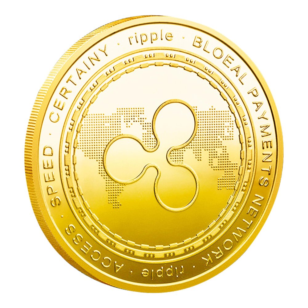 1Pcs Ripple Coin, Ripple Commemorative Coin 24K Gold Plated, 3mm XRP Cryptocurrency, Collectible Coin with Protective Case, Blockchain Cryptocurrency, Home and Office Decoration