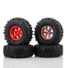 BOLIDORC 110mm RC Crawler Rubber Tires and Metal 1.9 Inch Beadlock Wheel Rim Replacement Part for 1/10 TRX4 SCX10 D90 RC Crawler Car (Red) view 1