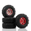 BOLIDORC 110mm RC Crawler Rubber Tires and Metal 1.9 Inch Beadlock Wheel Rim Replacement Part for 1/10 TRX4 SCX10 D90 RC Crawler Car (Red) view 2