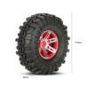 BOLIDORC 110mm RC Crawler Rubber Tires and Metal 1.9 Inch Beadlock Wheel Rim Replacement Part for 1/10 TRX4 SCX10 D90 RC Crawler Car (Red) view 3