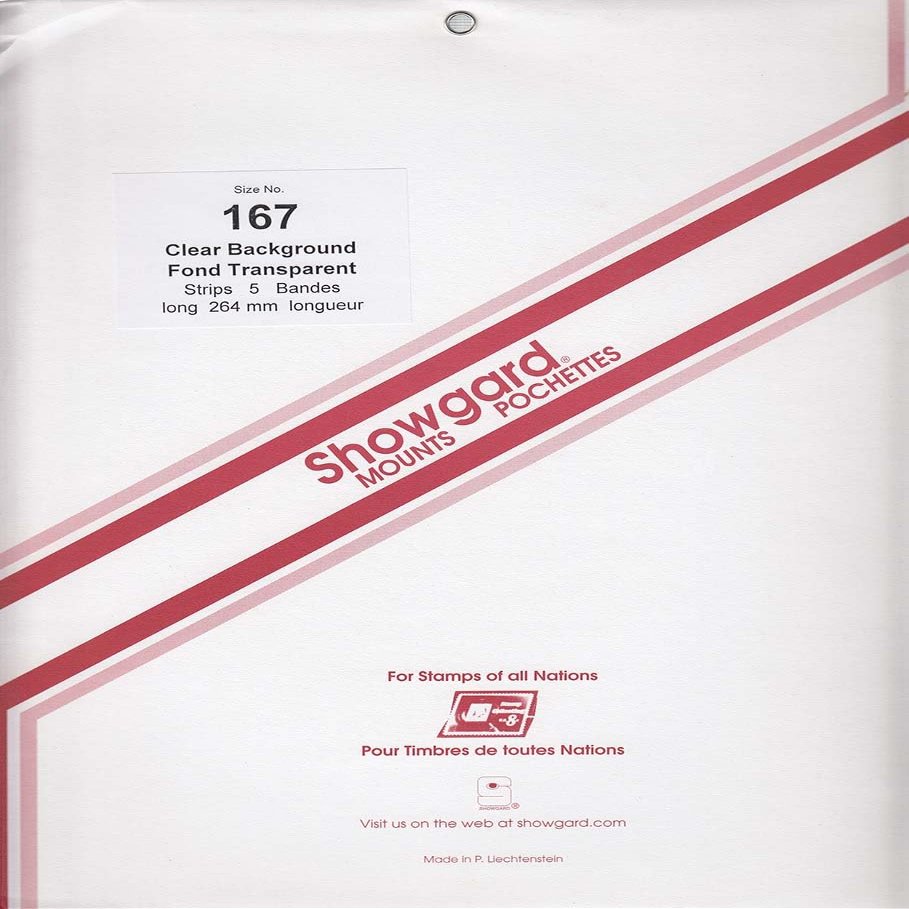 Showgard Strip Style Stamp Mounts Size 167 Clear