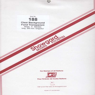Showgard Strip Style Stamp Mounts Size 188 Clear