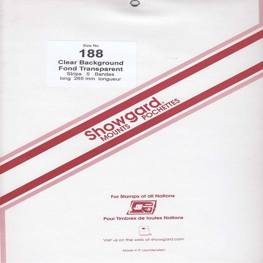 Showgard Strip Style Stamp Mounts Size 188 Clear