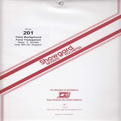 Showgard Strip Style Stamp Mounts Size 201 Clear