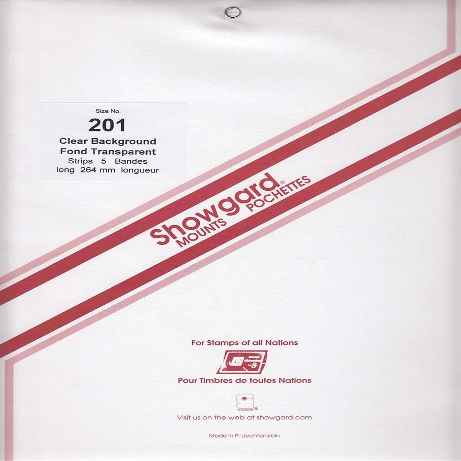 Showgard Strip Style Stamp Mounts Size 201 Clear