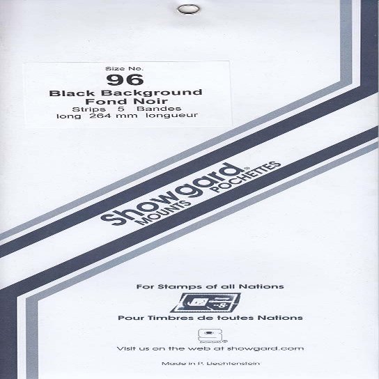Showgard Strip Style Stamp Mounts Size 96 Black