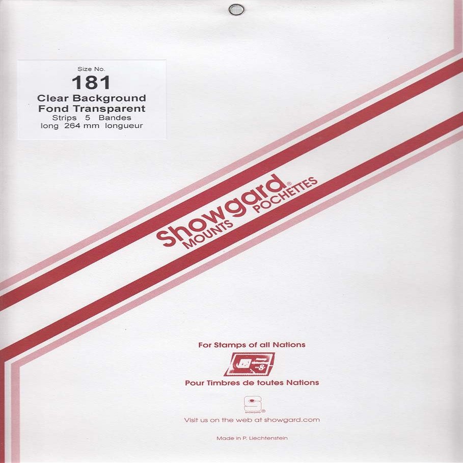 Showgard Strip Style Stamp Mounts Size 181 Clear