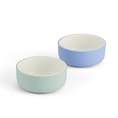 Elk and Friends Kids Porcelain Bowls with Silicone Sleeve | Kids/Toddler/Baby Feeding | Microwave & Dishwasher Safe | Non slip | Cereal/Soup/Snack Dishes & Dinnerware