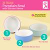 Elk and Friends Kids Porcelain Bowls with Silicone Sleeve | Kids/Toddler/Baby Feeding | Microwave & Dishwasher Safe | Non slip | Cereal/Soup/Snack Dishes & Dinnerware view 2