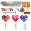 Ayhuhra 24 Sets Valentine's Heart Suncatcher Wind Chimes DIY Window Paint Art Craft Kits Crystal Pendant Heart Sun Catchers for Valentine's Day & Mother's Day Gifts Art Project view 1