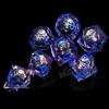 HAOMEJA Skull D&D Monster Resin Dice Set DND Skeleton 7 PCS Sharp Edges Dice with Gift Dragon Eye Bag Apply to Dungeons and Dragons Role Playing Game Gift (Skull B & Purple) view 4