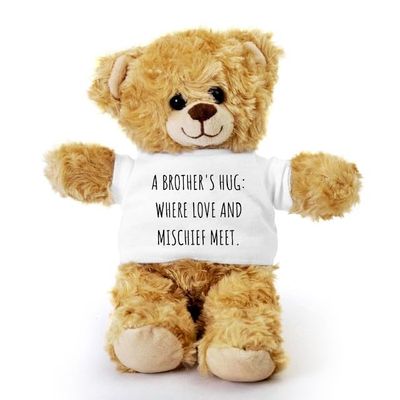 SpreadPassion Brother Teddy Bear, GotA Brother's Hug: Where Love and Mischief Meet, Birthday Christmas Basket Gag Gift Idea