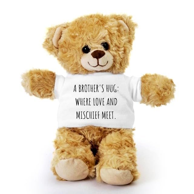 SpreadPassion Brother Teddy Bear, GotA Brother's Hug: Where Love and Mischief Meet, Birthday Christmas Basket Gag Gift Idea