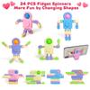 24 Packs Valentines Cards for Kids Classroom with Fidget Sensory Spinners Toy,Valentines Day Gifts for Kids School Valentine Class Exchange Gifts view 2