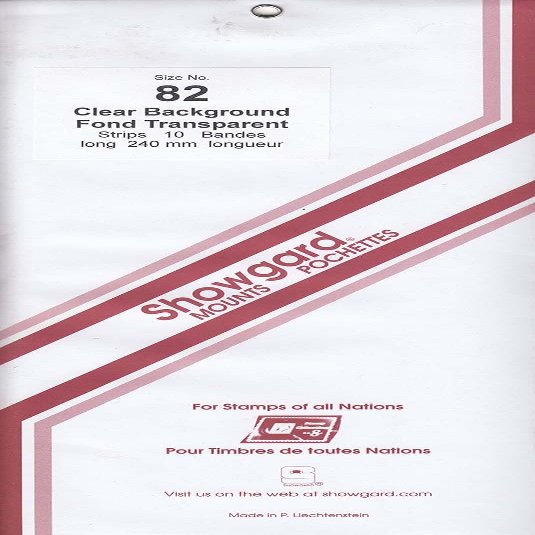 Showgard Strip Style Stamp Mounts Size 82 Clear Background