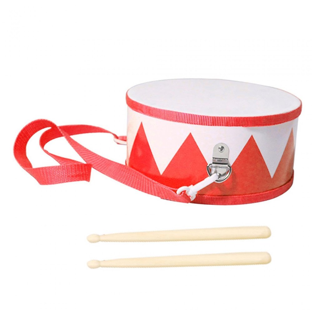 Amagogo 8 Inch Kids Drum Set Hand Drum Musical Gifts Early Learning Children Waist Drum Percussion Instrument for Birthday Gift Dance, Red