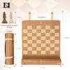 DN DECONATION Portable Travel Chess Set, Small Roll Up Chess Board with Resin Pieces, Traveling Chess Sets for Adults, Kids, Luxury Foldable Pocket Compact Game for Camping, Outdoor-Brown Leather Mat view 3