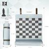 DN DECONATION Portable Travel Chess Set, Small Roll Up Chess Board with Resin Pieces, Traveling Chess Sets for Adults, Kids, Luxury Foldable Pocket Compact Game for Camping, Outdoor -Blue Leather Mat view 3