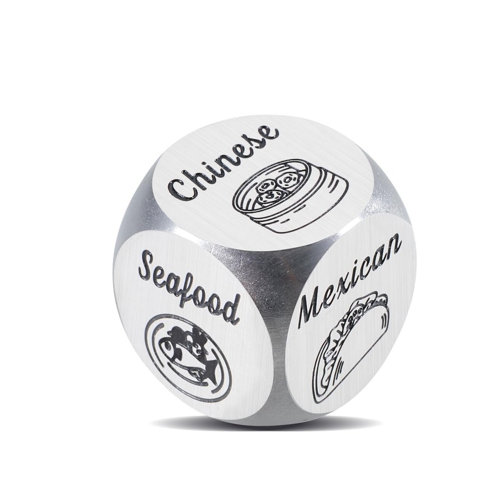 Delujouberst Food Dice Decider Date Night Ideas for Couples Dinner Dice Iron Gifts for 6th Anniversary Wedding Gifts