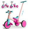 Bautia Kids Tricycle with Push Handle for Toddlers 1-4 Years Old Boys Girls Gift, 5 in 1 Baby Balance Bike for Toddlers 1-3 with Removable Pedals (No Parent Steering Version) view 1