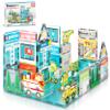PicassoTiles Metro City Hospital Magnetic Tile Building Set with 8 Vehicles and Figures Educational Magnet Blocks Construction for Kids Age 3 Plus STEM Role Play Town Imagination Learning Toy PTQ14 view 1