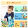 PicassoTiles Metro City Hospital Magnetic Tile Building Set with 8 Vehicles and Figures Educational Magnet Blocks Construction for Kids Age 3 Plus STEM Role Play Town Imagination Learning Toy PTQ14 view 4