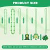 Becfupo 196Pcs St. Patrick's Day Accessories: 100 Pcs Metallic Green Beaded Necklaces & 96 Pcs Temporary Tattoo Stickers - Irish Party Favors view 3
