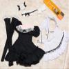 1/6 Scale Female Clothes, Female Maid Clothes Set Dress Apron Headdress High Socks Outfit Clothing for 12inch PH TBL JO Action Figure Body (Black) view 3