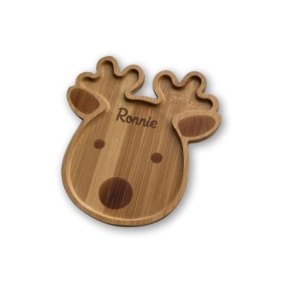 Child'S First Christmas Personalised Dinner Plate Gift, Children'S Dinner Plate With Silicone Suction Cups, Christmas Dinner Plate, 7.8 Inches * W 0.5 Inches * H 7 Inches Children'S Bamboo Dinner Plat