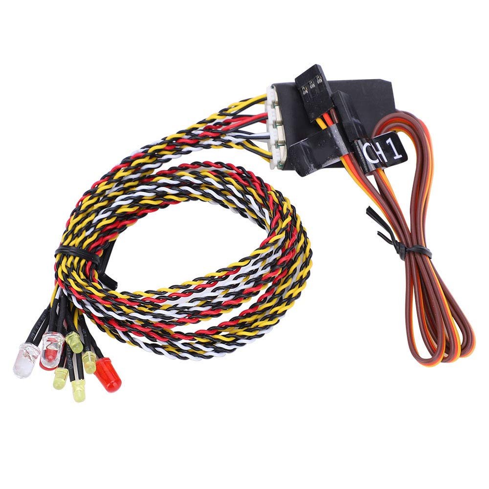Odorkle RC Car Light Kit, Universal 8LED Light Kit with Flashing Lights Model Accessory for SCX10 D90 1/10 1/8 RC Crawler Car