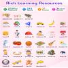 Spanish & English Talking Flash Cards for Toddlers, 510 Sight Words Bilingual Pink Educational Toys for Girls, Autism Sensory Speech Therapy Toys, Espaola Pocket Vocabulary Learning for Kids view 2