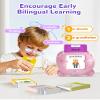 Spanish & English Talking Flash Cards for Toddlers, 510 Sight Words Bilingual Pink Educational Toys for Girls, Autism Sensory Speech Therapy Toys, Espaola Pocket Vocabulary Learning for Kids view 4