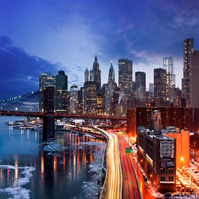 1000 Piece Adult Jigsaw Puzzle Wooden Puzzle New York City Brooklyn Bridge Scenery for Teenagers and Adults City Night Vew Puzzle Home Wall Decoration Toy Challenge Game Gift