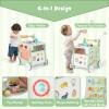GLACER 6-in-1 Wooden Play Kitchen, Multipurpose Activity Center w/Play Kitchen, Shape Matching & Movable Slider, Pretend Kitchen, Teaching Clock, Ergonomic Baby Push Walker w/Wheels for 12 Months+ view 4