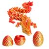 Flavery Dragon Egg - 3D Printed Egg with Flexible Pearly Sheen Dragon Inside, 3D Printed Surprise Gift, Articulated Dragon Egg Fidget Toy, Decor (12 Dragon,Red Mix Gold) view 1
