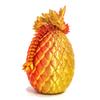 Flavery Dragon Egg - 3D Printed Egg with Flexible Pearly Sheen Dragon Inside, 3D Printed Surprise Gift, Articulated Dragon Egg Fidget Toy, Decor (12 Dragon,Red Mix Gold) view 2