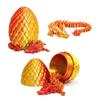 Flavery Dragon Egg - 3D Printed Egg with Flexible Pearly Sheen Dragon Inside, 3D Printed Surprise Gift, Articulated Dragon Egg Fidget Toy, Decor (12 Dragon,Red Mix Gold) view 3