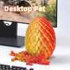 Flavery Dragon Egg - 3D Printed Egg with Flexible Pearly Sheen Dragon Inside, 3D Printed Surprise Gift, Articulated Dragon Egg Fidget Toy, Decor (12 Dragon,Red Mix Gold) view 4